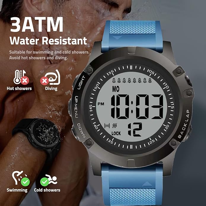 TICCI Vibrating Alarm Watch for Elderly Seniors, Men Unisex 8 Medication Aids Pill Reminder with Big Digits, Waterproof, Vibra Alert