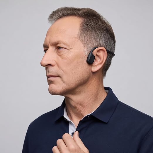 B-1 Bone Conduction Hearing Aids Open Ear Headset, FDA Registered, Bluetooth 5.3 Wireless, Rechargeable For Natural Hearing Support, Detroit Designed and Supported by AHA Sound