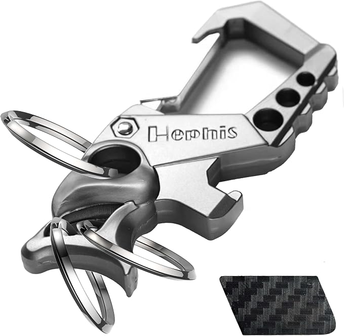 Skull Heavy Duty Key Chain,Car Emergency Escape Tool, Seat belt Cutter,Bottle Opener,Carabiner Car Key Chains