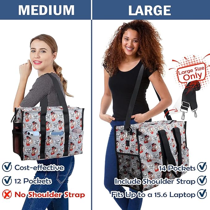 ABAMERICA Nurse Bags for Work Nursing Bag Multiple Pockets Waterproof Organizing Zip Top Clinical Bag for Nursing Students