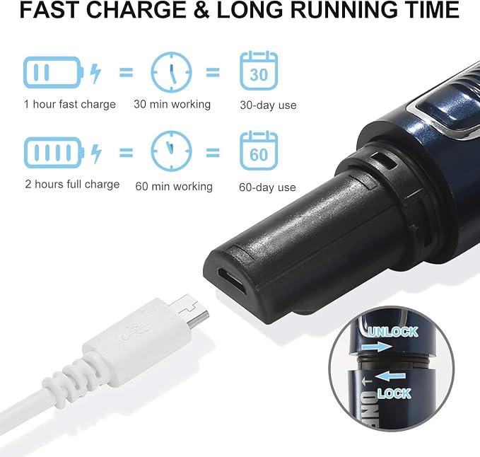 ONEDONE Nose Hair Trimmer - 3 in 1 USB Rechargeable Ear Nose Hair Trimmer for Men, Dual-Edge Blades Painless Electric Ear Trimmer Eyebrow Clipper Father's Day Gifts