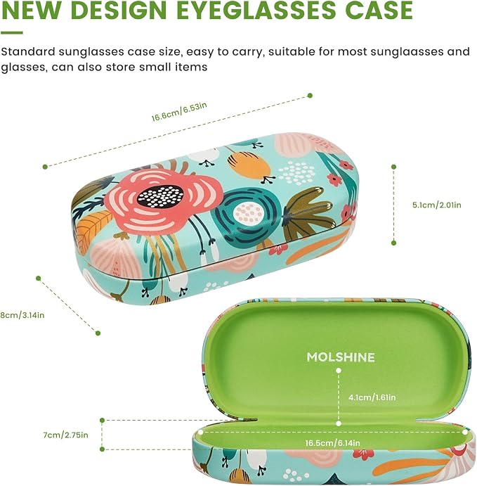 molshine Hard Shell Sunglasses Case,Classic Large Glasses Case for Women Men,Sunglass Eyeglasses
