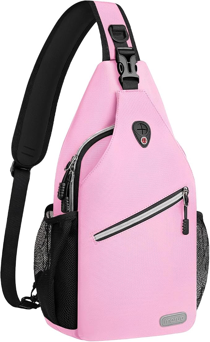 MOSISO Small Sling Bag for Men, Crossbody Shoulder Chest Daypack Bag | Sling Backpack for Casual Travel Hiking