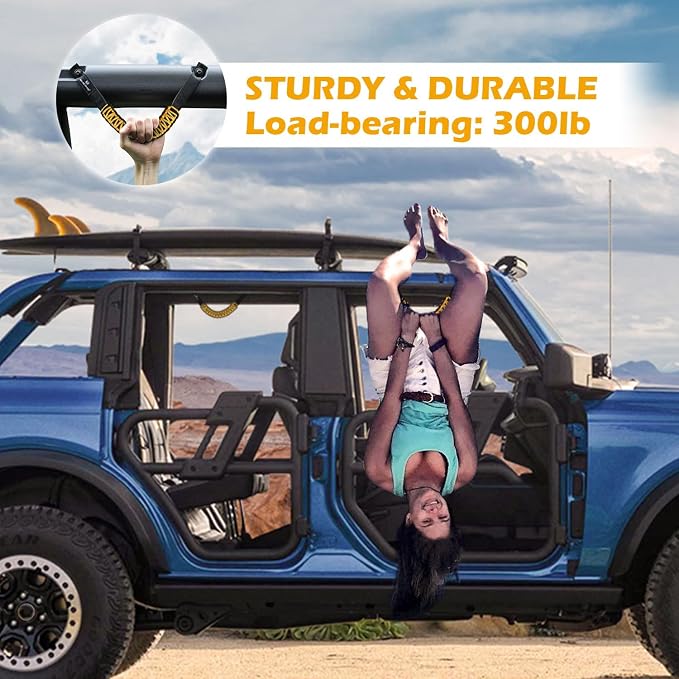 SEVEN SPARTA 4pack Roll Bar Grab Handles for Ford Bronco 2021-2026 2/4 Door | No Drill Install, Color-Matched Paracord Handles, Uses Factory Bolts, Sturdy & Comfortable Grip for 2021-2026 Bronco 2/4 Door