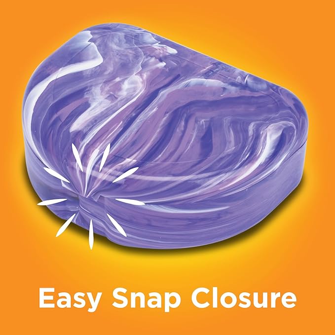 Practicon Marble Retainer Cases, Orthodontic Aligner Case, Mouth Guard Holder (3 Pack) (Purple)