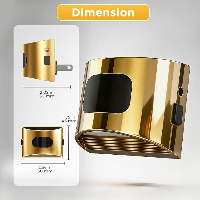 L LOHAS LED Motion Sensor Night Light, Night Lights Plug into Wall, 2 Pack | Nightlight with Dusk to Dawn & Motion Detection Sensor, 30-100Lm Adjustable Brightness, 3000K Warm White, Gold Housing