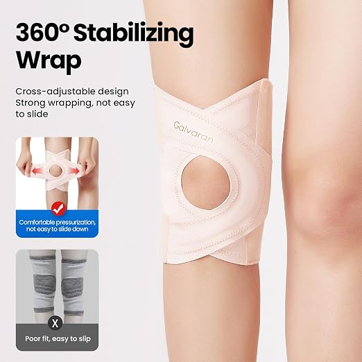 Galvaran Knee Brace for Women & Men, Relief Recovery Meniscus Tear, Arthritis Pain, ACL & MCL, Knee with Side Stabilizers，Adjustable Knee Support (Nude Pink, X-Large)