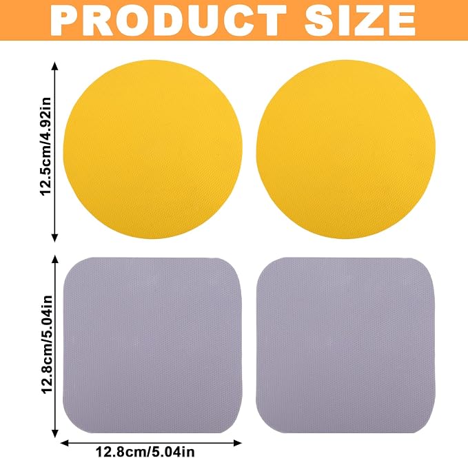 LUTER 4pcs Jar Opener Gripper Pads for Kitchen & Coasters(Yellow, Gray) | Non-slip Rubber Jar Grippers Multi-function Jar Opener for Seniors Weak Hands Bottles Cans and Daily Kitchen Use