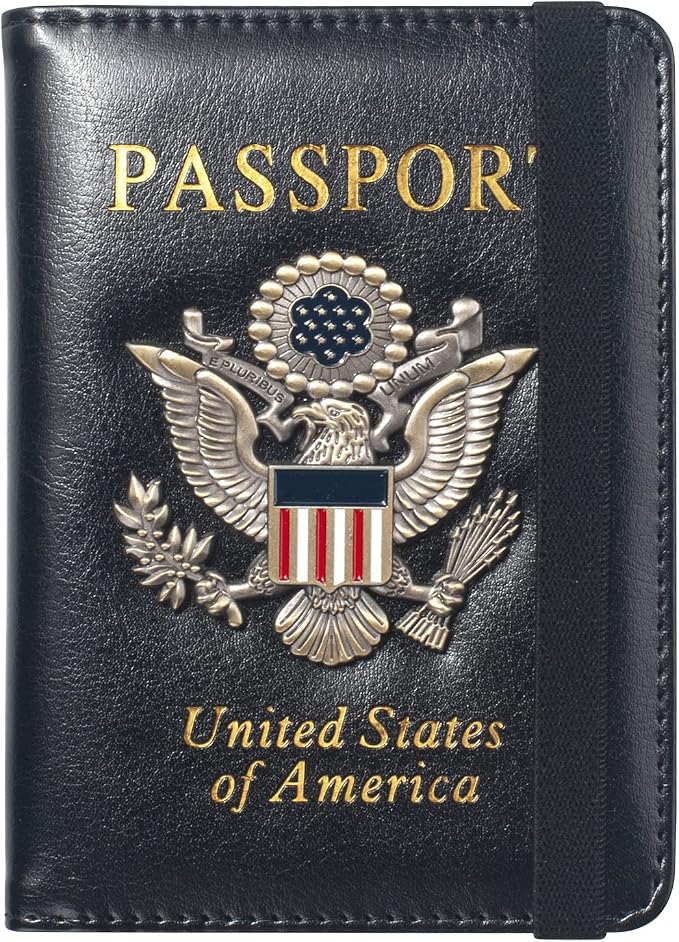 Premium Passport Holder for Travel RFID Blocking Passport Cover Slim | Passport Cover for Women Men Leather US Passport Wallet Case for Travel Passport Book Cover Travel Document Organizer Carrier