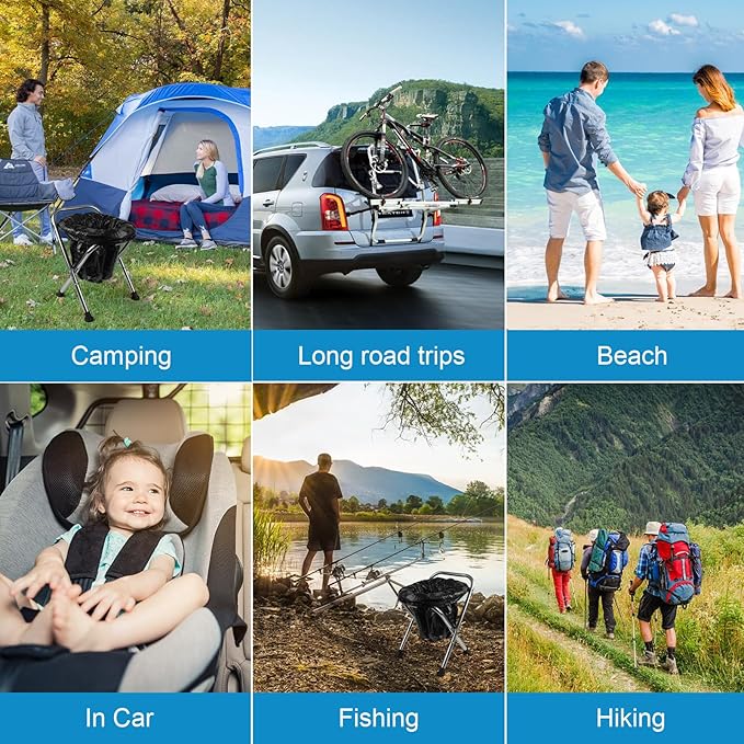 Portable Toilet for Camping, Portable Toilet Seat, Portable Toilet Travel, Stainless Steel Portable Toilet, Foldable Portable Toilet for Camping/Car
