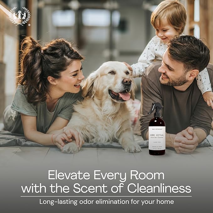 Muse Apothecary Home Ritual Active Odor Eliminator Spray - Furniture Deodorizer Spray & Bathroom Odor Eliminator for Home - Essential Oil Air Freshener - 8oz, Cara Orange + Fig + Blackberry Vanilla