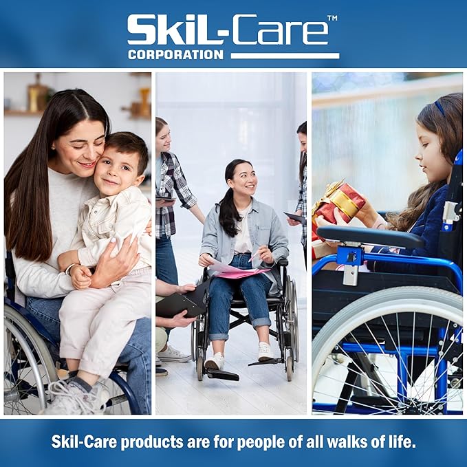 Skil-Care Slide-Guard 18" Gel-Foam Vinyl Cushion, 18" W x 16" D x 2.5" H - Soft Foundation, Contoured Bottom, Low-Shear Cover, 751230