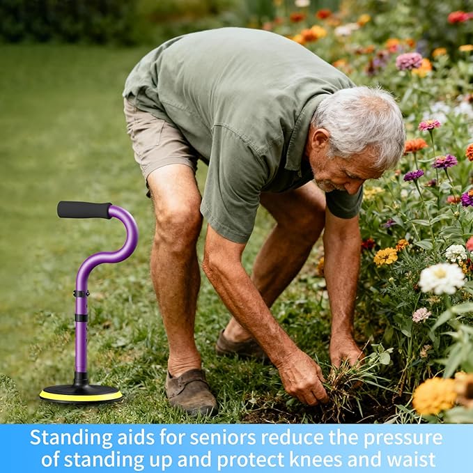 Mobility Aids Tool Device to Help Get up from Floor Standing Aids & Supports Assist Devices for Seniors, Standing Mobility Aid for Elderly Rising Indoors Garden Housework Bedroom Bathroom Matte Purple