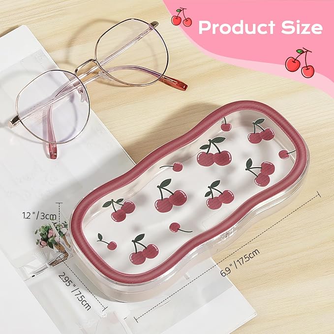 MoKo Glasses Case Hard Shell, Cute Eyeglass Case for Reading Glasses, Clear Eyeglasses Case for Women Girls