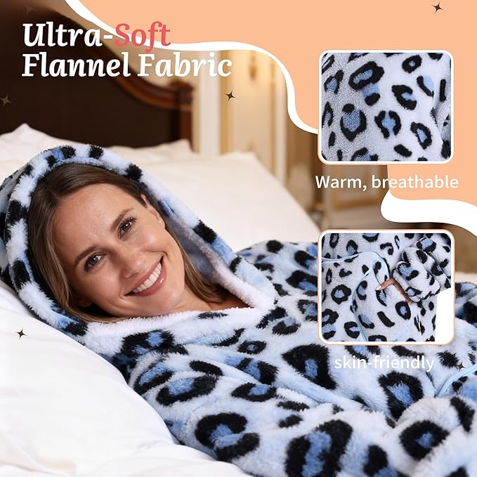 Blanket Hoodie, Long Hooded Blanket Sweatshirt as Birthday Gifts for Women Men, Long Wearable Blanket for Women Men.