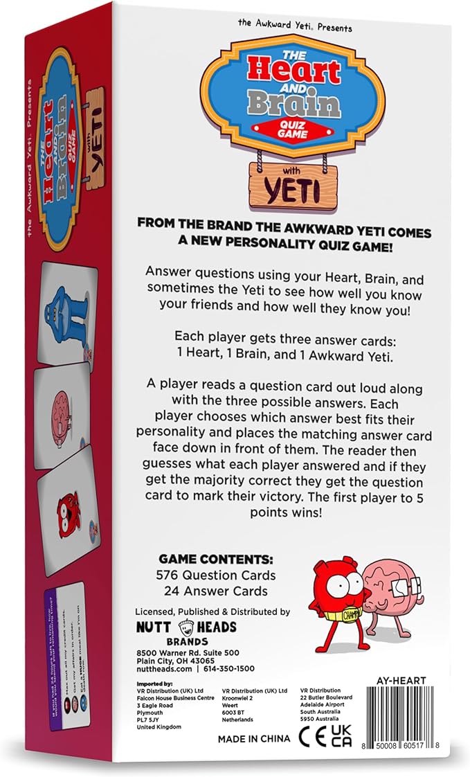 The Awkward Yeti Organ Attack | Funny Family Card Game for Kids Ages 8+ & Parents, Teens & Adults | Party Game for Family Game Night | Super Fun (Heart & Brain Edition)