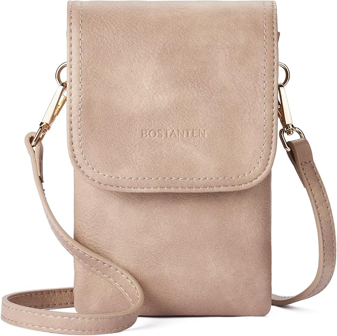 BOSTANTEN Small Crossbody Bag for Women Designer Cell Phone Purse | Vegan Leather, Multiple Pockets, Card Slots, Compact Size for Phone, Cards and Keys, Daily Travel Shopping Use
