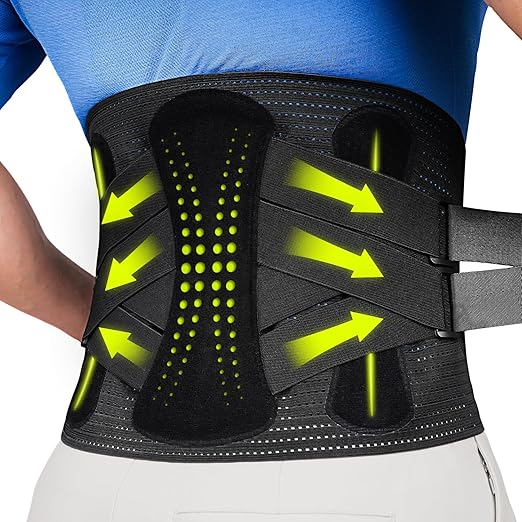 aoFIT Back Brace for Lower Back Pain Relief with 360-Degree Biochemical Hug Support, Back Support Belt for Men and Women, Soft Breathable Fabric Lumbar Support for Herniated Disc, Sciatica XL