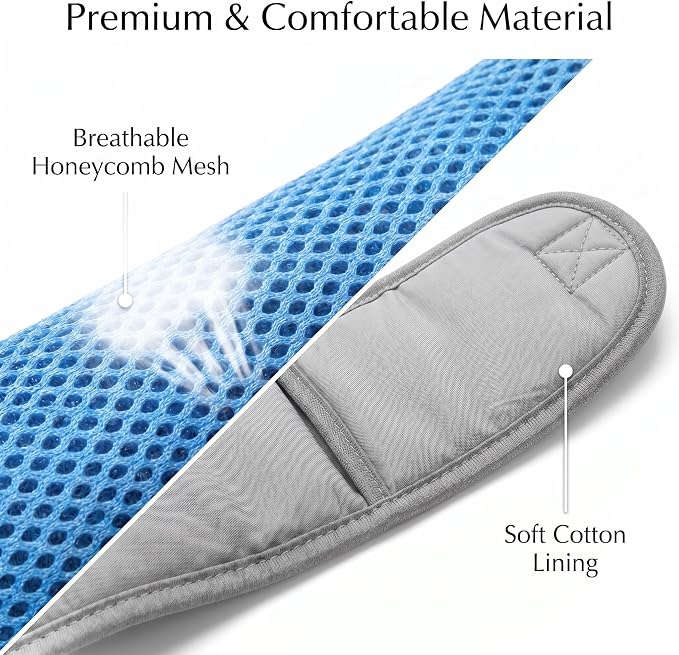 Medical Bed Restraint Strap for Elderly, Anti-Fall Waist Belt for Elderly, Adjustable Wheelchair Seat Safety Belt, Medical Bed Safety Assist, Mesh Fabric, Light Blue