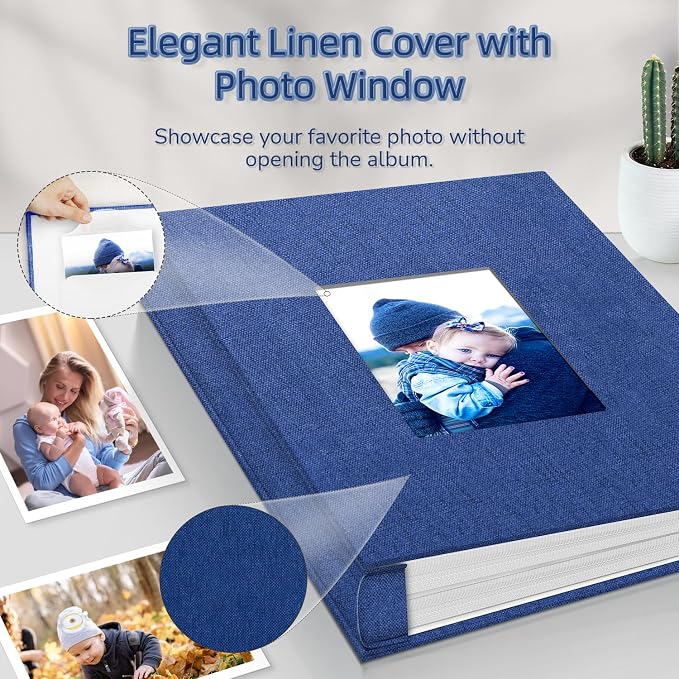 popotop Photo Album 4x6-600 Photos Photo Books with 600 Horizontal and Vertical Pockets,Linen Cover Albums for Family Wedding Anniversary Baby Vacation Pictures
