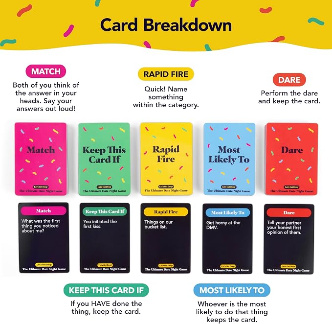 The Ultimate Date Night Game by Relatable, Great for Couples Games and Stay at Home Date Night Ideas, From The Makers of Let's Get Deep Relationship Card Game, Includes 200 Cards & Spinner