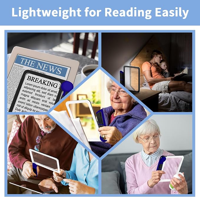 5X Magnifying Glass with Light, Full Page Magnifier for Reading, 48 LEDs