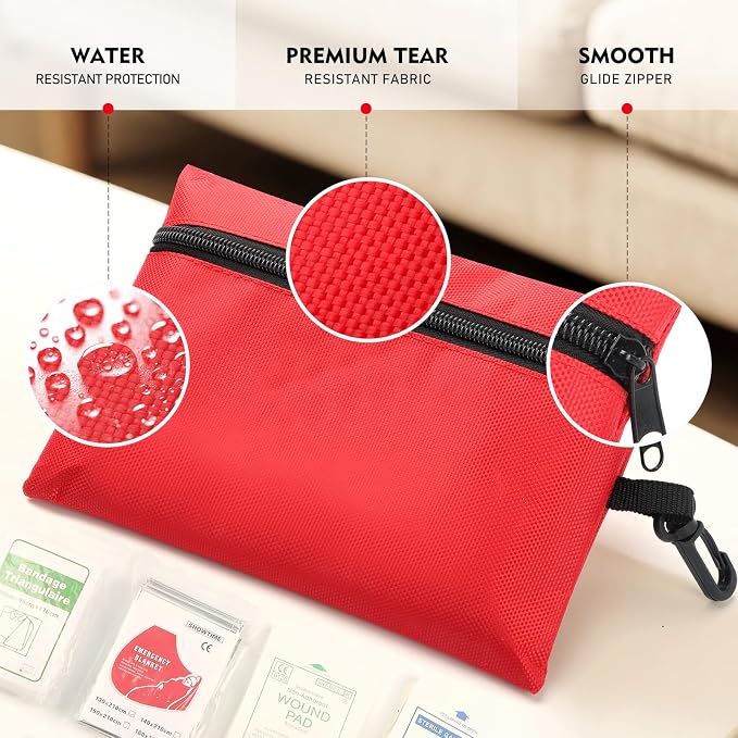 Mini First Aid Kit for Minor Cuts, Scrapes, Sprains, Burns, 194Pcs Compact Portable for Home, Car, Travel, Camping