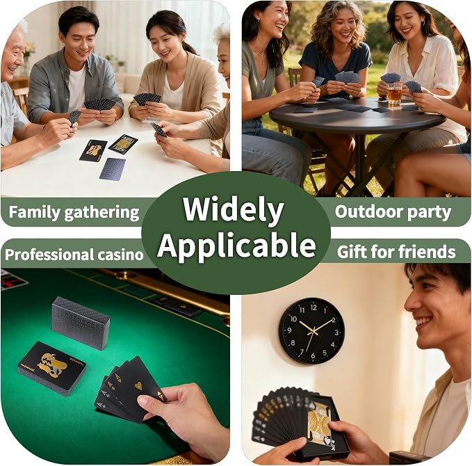 Diamond Waterproof Playing Cards, 2 Deck of Cards, Cool Premium Plastic Poker Cards for Game Night & Party Table Games