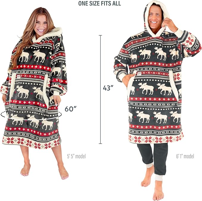 LazyOne Oversized Blanket Hoodie, Oversized Hoodies for Women and Men, One Size Fits All Wearable Blankets