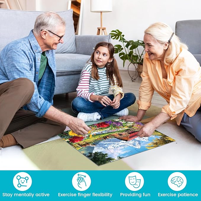 6 Packs 16 Large Piece Puzzle for Seniors, Alzheimer Dementia Puzzles for Elderly Adults, Dementia Alzheimer's Products Activities Memory Cognitive Games Jigsaw Puzzles with 6 Storage Bags
