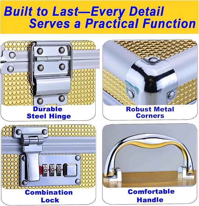 Medicine Lock Box with Code, Secure Multipurpose Locking Box | Portable Combination Storage Lockbox, Childproof Medication Organizer Case, Portable First AidBox with Removable Utility Tray