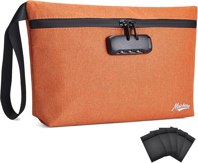 Smell Proof Bag with Combination Lock Large Storage Container Medicine Lock Bag Money Organizer Travel Storage Pouch