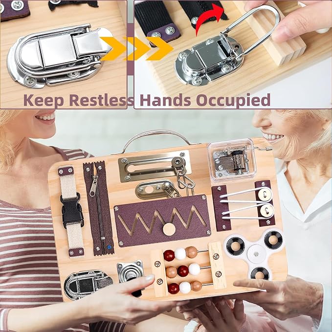 Dementia Activities for Seniors,Fidget Busy Board for Adults with Dementiam Activities for Seniors,Memory Games for Autism Adult,Assistance Products Elderly Patients, Gift Toys for Alzheimers Autism