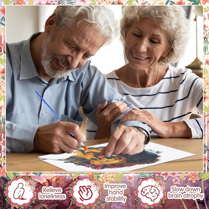 24 Pcs Dementia Products for Elderly Alzheimers Activities for Adults Seniors Reusable Water Painting Supplies with 1 Painting Brush Water Doodle Coloring Drawing Gifts Set(Pets)