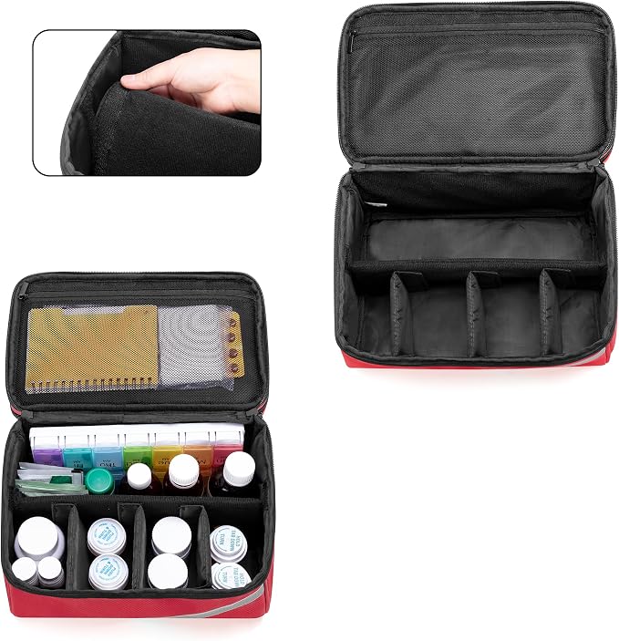 Trunab Medicine Storage and Organizer Bag Empty, Pill Bottle Organizer | with Portable Small Pouch, Home First Aid Box for Emergency Medication, Supplements or Medical Kits (Bag Only)