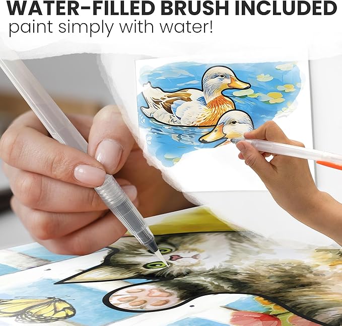 QUOKKA Water Painting Dementia Activities for Seniors - Farm Memories - Alzheimers Products for Elderly - Activities for People with Dementia - Crafts for Seniors