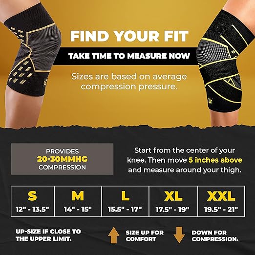 CopperJoint Knee Compression Sleeve PRO for Men & Women - Knee Brace For weightlifting, Sports Injury & Knee Support - Helps Blood Flow, Pain Relief & Management - Copper Infused Nylon (Medium)