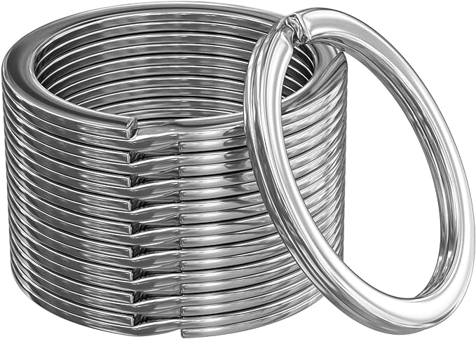 Heavy Duty Dog Tag & Key Rings 30mm 10 Pack – Nickel-Plated Iron Split Rings for Pet ID, Keys, Crafts & Lanyards