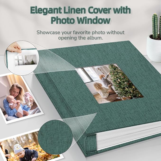 popotop Photo Album 4x6-600 Photos Photo Books with 600 Horizontal and Vertical Pockets,Linen Cover Albums for Family Wedding Anniversary Baby Vacation Pictures
