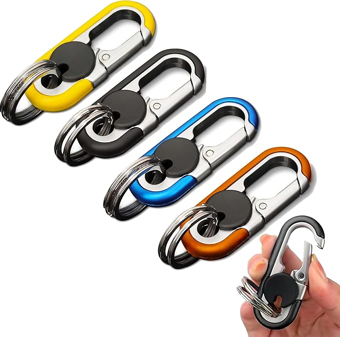 CHRIS GOOD Men's Car Key Chain 3pcs, Personalized Creative Stainless Steel Car Keychain for Men Black