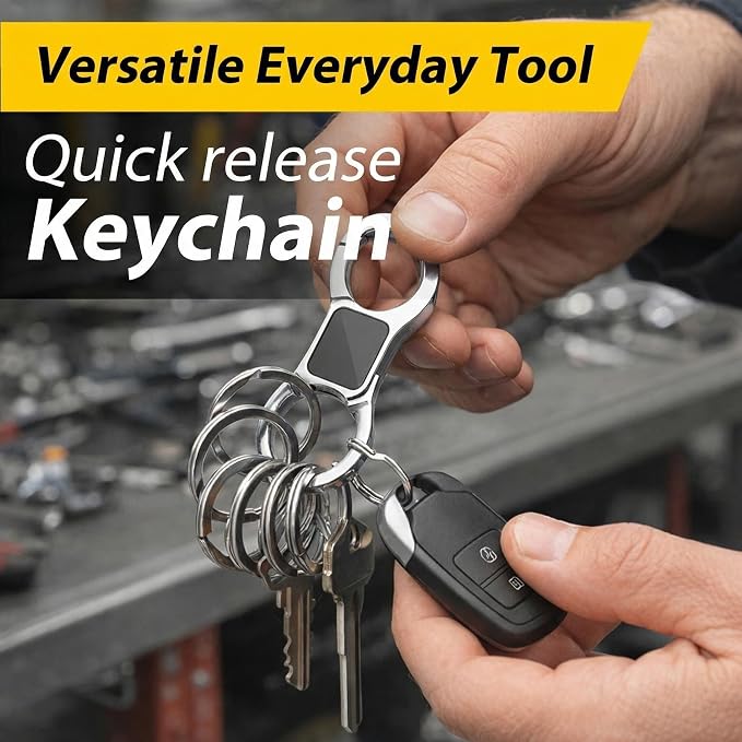 DAYGOS Key Chain, Quick Release Car Keychain with 8 Key Rings for Men | Heavy Duty, Easy Detachable Keychains Organizer, Portable Multi Key Ring Clip with Spring Hooks