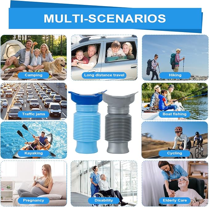 Pee Bottles for Men,Portable Urinal for Men,Collapsible Urine Bottle 750ML | Car Urinals for Men and Women,Emergency Urinal Bottle Shrinkable Pocket Toilet for Travel,Camping,Traffic Jam,Road Trips