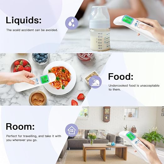 Ear & Forehead Thermometer for Adults, Kids & Baby, 1s Fast and Accurate | Fever Alert with 4-Color Backlit Display, Storage Pouch Included, Silent Mode, ℃/℉ Switchable, 35 Memories, Object Mode