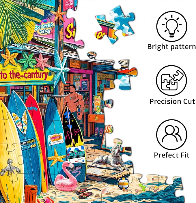 Puzzles for Adults 1000 Pieces,Coast Grocery Jigsaw Puzzle with 1:1 HD Poster, Perfect Interlocking No Dust, Stress Relief Ideal Gift for Family Games