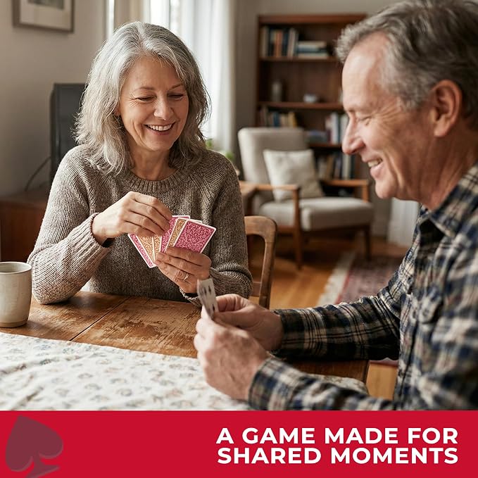 All7s Deluxe Canasta Game Set - Canasta Set with Rotating Card Holder Tray and Scorepad - Large Print Cards for Adults and Seniors - Weekly Card Night