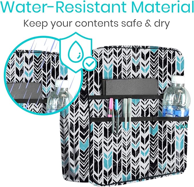Vive Wheelchair Bag - Machine Washable, Double-Stitched, Water-Resistant Accessory Backpack for Rollators, Wheel Chairs, Walkers - Pouch with XL Pockets & Straps for Quick Installation