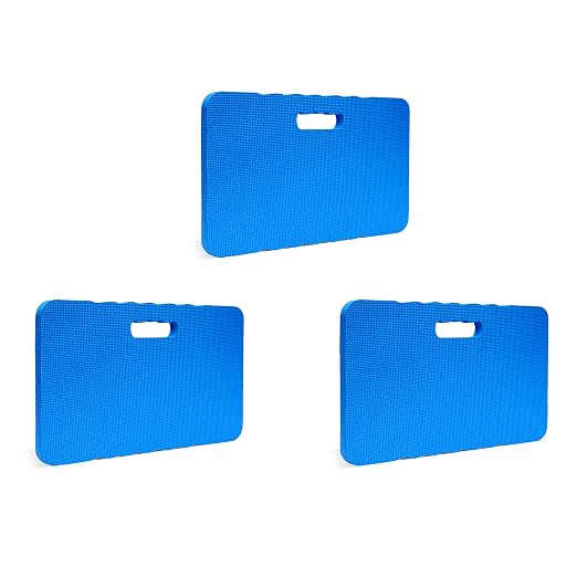 Gardzen 3-Pack Garden Kneeling Pad | EVA Foam Kneeler Pad for Gardening, Baby Bath, Yoga, Pilates, Exercise, 18" x 11" x 1", Blue