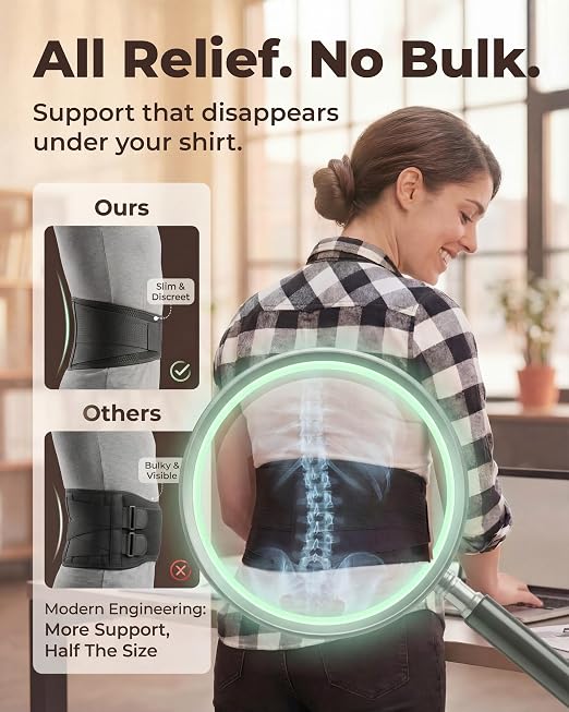 Sparthos Lumbar Support Belt - Immediate Relief from Back Pain, Sciatica, Herniated Disc - Adjustable Lower Back Waist Brace +Lumbar Pad - For Men & Women, Fits 63–73″ Waist (XXX-Large, Check Sizing)