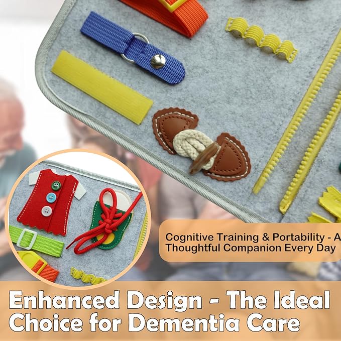 Fidget Blanket for Adults with Dementia, Dementia Activities for Seniors & Alzheimer’s Patients, Sensory Blanket Busy Board, Dementia Fidget Toys for Elderly，Anxiety Relief