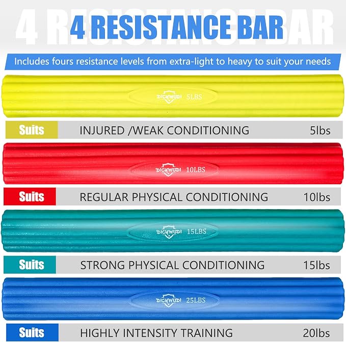 DICYWUDI Flex Therapy Bar and Grip Strength Trainers set, Physical Therapy & Resistance Bar for Golfers Elbow, Tendinitis, Wrist,Forearms Pain, Improve Grip Strength and Relieve Pain